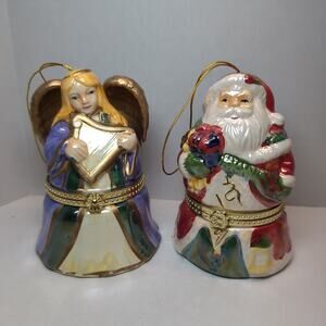 Mr Christmas Tree Ornaments Music Box Trinket Santa Angel WORKS